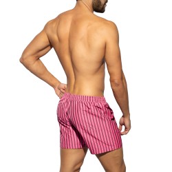 Shorts de baño de la marca ES COLLECTION - Pantalones cortos de baño de edición limitada Neon Stripes - Rosa - Ref : 2523 C34