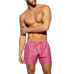 Shorts de baño de la marca ES COLLECTION - Pantalones cortos de baño de edición limitada Neon Stripes - Rosa - Ref : 2523 C34