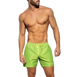 Shorts de baño de la marca ES COLLECTION - Pantalones cortos de baño Neon Stripes Edición Limitada - Amarillo - Ref : 2523 C31