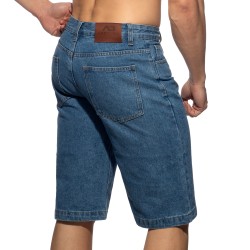 Bermuda de la marca ADDICTED - Pantalones cortos Bermuda de corte ancho vaqueros - azul oscuro - Ref : AD1397 C502