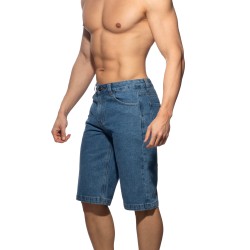 Bermuda de la marca ADDICTED - Pantalones cortos Bermuda de corte ancho vaqueros - azul oscuro - Ref : AD1397 C502