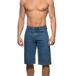 Bermuda de la marca ADDICTED - Pantalones cortos Bermuda de corte ancho vaqueros - azul oscuro - Ref : AD1397 C502