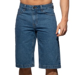 Bermuda de la marca ADDICTED - Pantalones cortos Bermuda de corte ancho vaqueros - azul oscuro - Ref : AD1397 C502