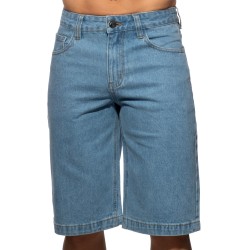 Bermuda de la marca ADDICTED - Pantalones cortos de bermuda de corte ancho Vaqueros - Azul - Ref : AD1397 C500
