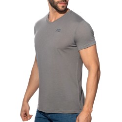 Manches courtes de la marque ADDICTED - T-Shirt Basic V-Neck - Gris - Ref : AD423 C11