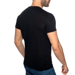 Manches courtes de la marque ADDICTED - T-Shirt Basic V-Neck - Noir - Ref : AD423 C10