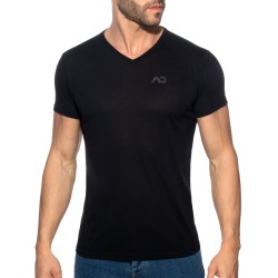 Manches courtes de la marque ADDICTED - T-Shirt Basic V-Neck - Noir - Ref : AD423 C10