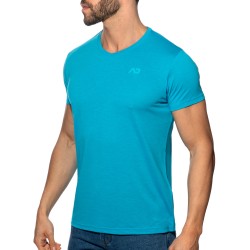 Manches courtes de la marque ADDICTED - T-Shirt Basic V-Neck - Turquoise - Ref : AD423 C08