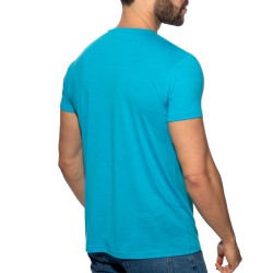 Manches courtes de la marque ADDICTED - T-Shirt Basic V-Neck - Turquoise - Ref : AD423 C08