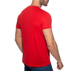Manches courtes de la marque ADDICTED - T-Shirt Basic V-Neck - Rouge - Ref : AD423 C06