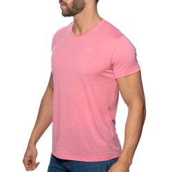 Manches courtes de la marque ADDICTED - T-Shirt Basic V-Neck - Rose - Ref : AD423 C05