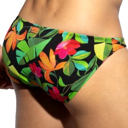 Slip, Tanga de la marque ES COLLECTION - Bikini Bold Flowers Edition Limitée - Noir - Ref : UN662 C10