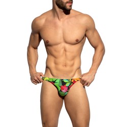 Slip de la marca ES COLLECTION - Flores Audaces Edición Limitada Bikini - Black - Ref : UN662 C10