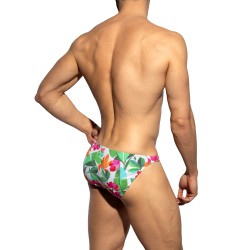 Slip, Tanga de la marque ES COLLECTION - Bikini Bold Flowers Edition Limitée - Blanc - Ref : UN662 C01