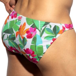 Slip, Tanga de la marque ES COLLECTION - Bikini Bold Flowers Edition Limitée - Blanc - Ref : UN662 C01