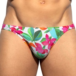 Slip, Tanga de la marque ES COLLECTION - Bikini Bold Flowers Edition Limitée - Blanc - Ref : UN662 C01