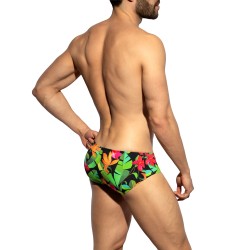 Slip, Tanga de la marque ES COLLECTION - Slip Bold Flowers Edition Limitée - Noir - Ref : UN663 C10
