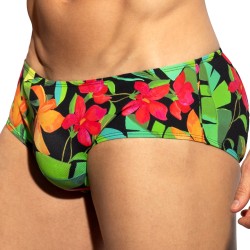 Slip, Tanga de la marque ES COLLECTION - Slip Bold Flowers Edition Limitée - Noir - Ref : UN663 C10