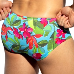Brief of the brand ES COLLECTION - Bold Flowers Limited Edition Briefs - Turquoise - Ref : UN663 C08
