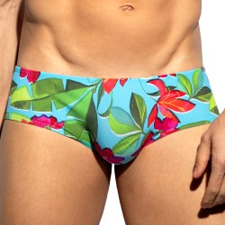 Brief of the brand ES COLLECTION - Bold Flowers Limited Edition Briefs - Turquoise - Ref : UN663 C08