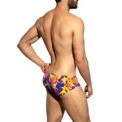 Slip, Tanga de la marque ES COLLECTION - Slip Bold Flowers Edition Limitée - Jaune - Ref : UN663 C03