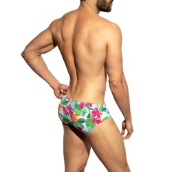 Slip, Tanga de la marque ES COLLECTION - Slip Bold Flowers Edition Limitée - Blanc - Ref : UN663 C01