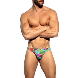 Tanga de la marca ES COLLECTION - Flores En Negrita Edición Limitada Cuerda - Turquesa - Ref : UN664 C08