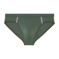 Slip de bain de la marque HOM - Mini Slip de Bain Nautical Cup - Kaki - Ref : 402755 00XD