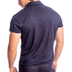 Nieuwpoort - The Invisible Man Cuban Collar Navy Shirt - L'Homme In...