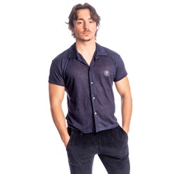 Nieuwpoort - The Invisible Man Cuban Collar Navy Shirt - L'Homme In...