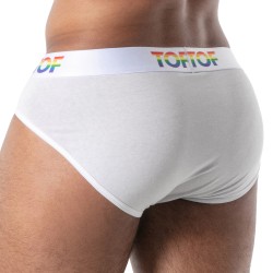 Slip Joyful Pride TOF Paris - Blanc - TOF Paris : vente slips et ba...