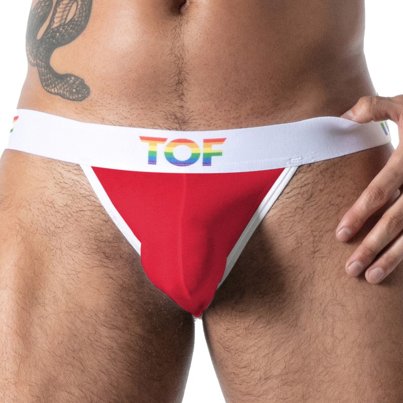Jockstrap Joyful Pride TOF Paris - Rouge - TOF Paris : vente string...