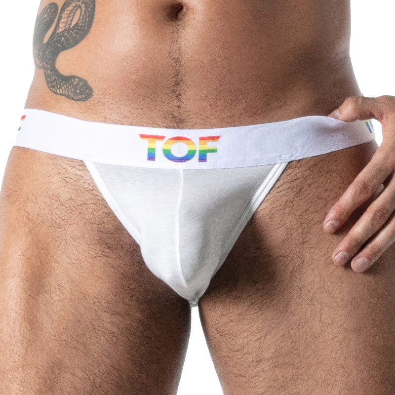 Jockstrap Joyful Pride TOF Paris - Blanc - TOF Paris : vente string...