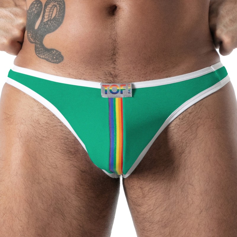 String Joyful Pride TOF Paris - Vert - TOF Paris : vente strings ho...