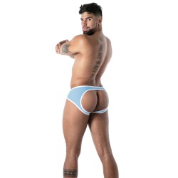 Backless de la marque TOF PARIS - Slip Bottomless Microfibre Mon Amour TOF Paris - Bleu - Ref : TOF645BU