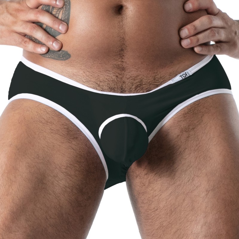 Backless de la marque TOF PARIS - Slip Bottomless Microfibre Mon Amour TOF Paris - Noir - Ref : TOF645N