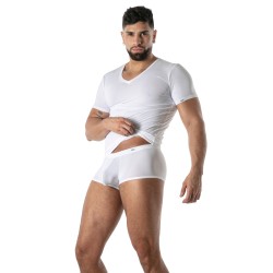 Manches courtes de la marque TOF PARIS - T-Shirt Microfibre Mon Amour TOF Paris - Blanc - Ref : TOF646B