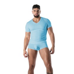 Manches courtes de la marque TOF PARIS - T-Shirt Microfibre Mon Amour TOF Paris - Bleu - Ref : TOF646BU