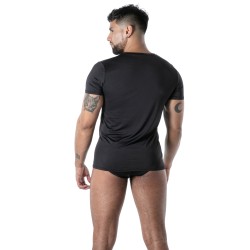 Manches courtes de la marque TOF PARIS - T-Shirt Microfibre Mon Amour TOF Paris - Noir - Ref : TOF646N