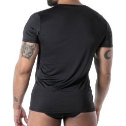 Manches courtes de la marque TOF PARIS - T-Shirt Microfibre Mon Amour TOF Paris - Noir - Ref : TOF646N