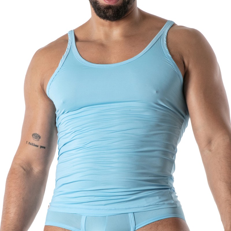 Débardeur de la marque TOF PARIS - Débardeur Microfibre Mon Amour TOF Paris - Bleu - Ref : TOF647BU