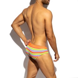 Swim Briefs ADDICTED 70'S Stripes - Orange - ES collection : sale o...