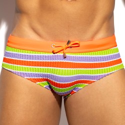 Swim Briefs ADDICTED 70'S Stripes - Orange - ES collection : sale o...