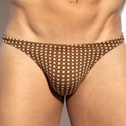 Slip de bain de la marque ES COLLECTION - String de Bain ES Collection Orak - Marron - Ref : 2618 C13