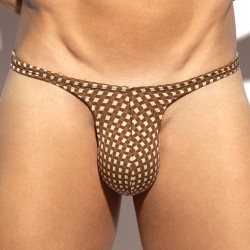 Slip de bain de la marque ES COLLECTION - Mini String de Bain ES Collection Orak - Marron - Ref : 2624 C13