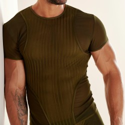 Slip, Tanga de la marque WOH - Tee-Shirt Crew Neck Personal Allure WOH - Olive - Ref : 463044 1050