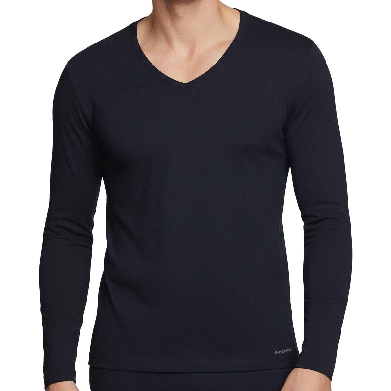 Manches longues de la marque IMPETUS - T-shirt à manches longues Col V Innovation bleu marine, régulateur de température - Ref :