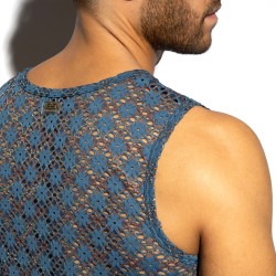 Débardeur de la marque ES COLLECTION - Débardeur ES Collection Metallic Bloom - Bleu Cobalt - Ref : TS361 C26