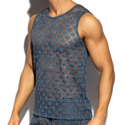 Débardeur de la marque ES COLLECTION - Débardeur ES Collection Metallic Bloom - Bleu Cobalt - Ref : TS361 C26
