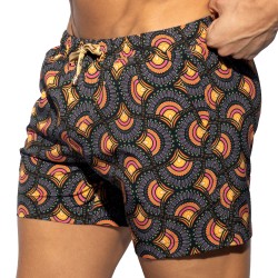 Short de bain de la marque ES COLLECTION - Short de Bain ES Collection Peacock Print Edition Limitée - Noir - Ref : 2606 C10
